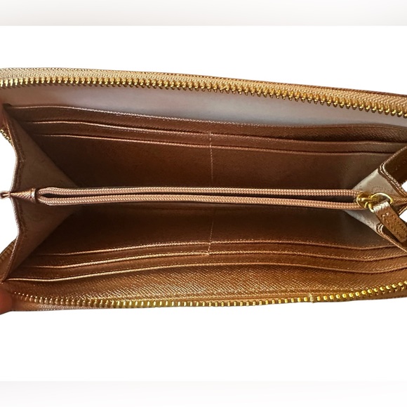 MICHAEL MICHAEL KORS JET SET 18K ROSE GOLD WALLET MK SIG MET SAFFIANO NWT - Picture 6 of 7